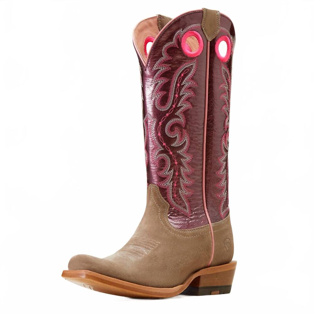 NEW ARIAT women's futurity boon smokey roughout western boot in smokey roughout